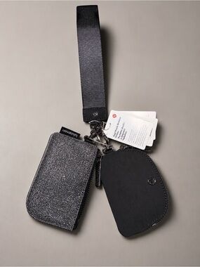 Lululemon Dual Pouch Wristlet Glitter Black NWT Accessory Wallet Keychain